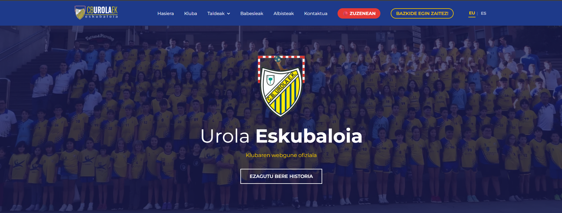 Página principal de Urola Eskubaloia